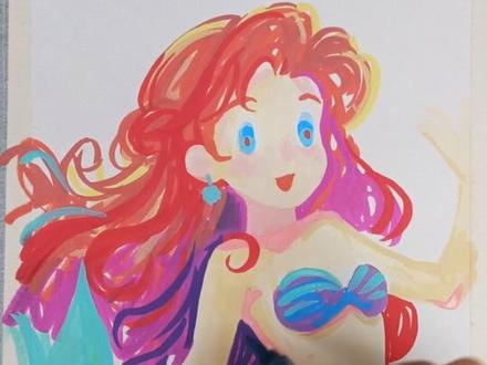 今天随便画个爱丽儿公主👑不知道大家学会了没😄#画画 #手绘 #爱丽儿公主 #迪士尼 #美人鱼 @抖音小助手 @抖音创作小助手