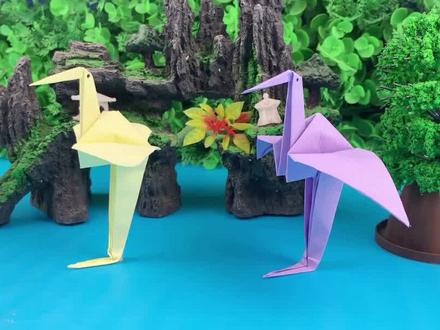 折纸丹顶鹤详细教程,大家来锻炼一下自己的巧手吧 #手工折纸教程 #幼儿创意手工 #手工diy #儿童创意手工