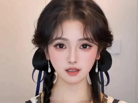 新年国风少女发型🧧灵感来自逆水寒暮山染霁 #发型教程 #汉服发型 #国风发型 #逆水寒手游 #古风cos