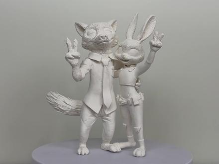 (上)详细!!尼克与朱迪白膜教程 因时长过长,白膜和上色分两个视频。注意,尼克狐尼克和朱迪都是四根手指!!!谁做的图片做成了五根,害我一直错到最后才发现不对😤😡#疯狂动物城#尼克狐尼克和朱迪 #黏土手工 #石塑黏土教程