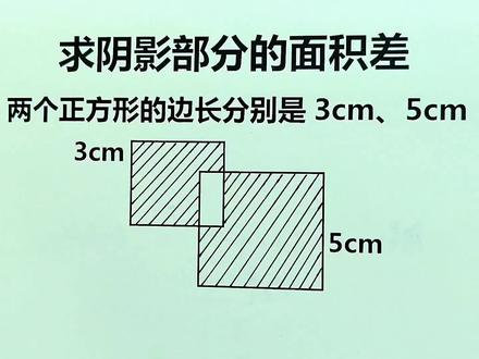 求阴影部分的面积差,很多孩子说没法做,因为空白部分不确定 #数学思维 #趣味数学 #小学奥数