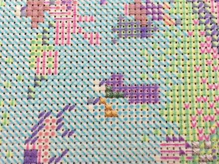 十字绣清明上河图四分之三针的绣法,注意对照图纸方向哟