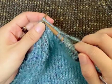 插肩袖毛衣肩部引返#玩毛线 #手工diy