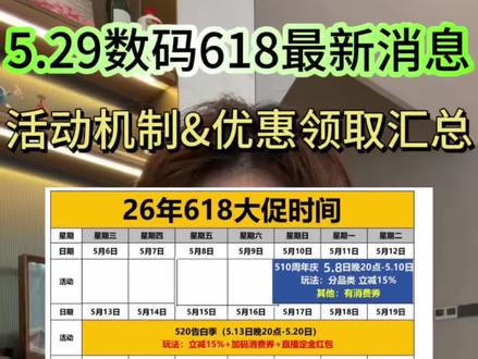 5月29号数码国补最新消息,所有人5.30号晚八之前一定要管住手!#618 #国补 #数码 #攻略 #618消费券