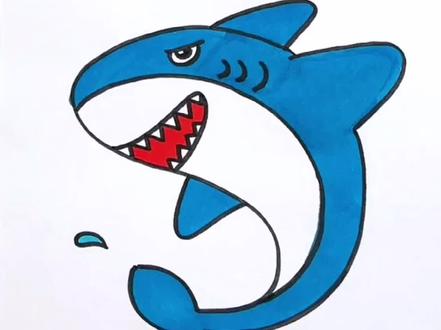 用字母S画鲨鱼宝宝,简笔画鲨鱼教程#一起学画画#创意简笔画 #儿童简笔画 #简笔画教程 #画画 #一学就会的简笔画 #儿童画教程