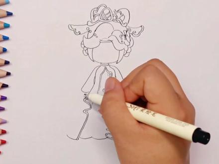 彩铅简笔画迷你世界人物远山黛,像诗又像画的女子 #绘画 #画画 #手绘 #画古风 #彩铅