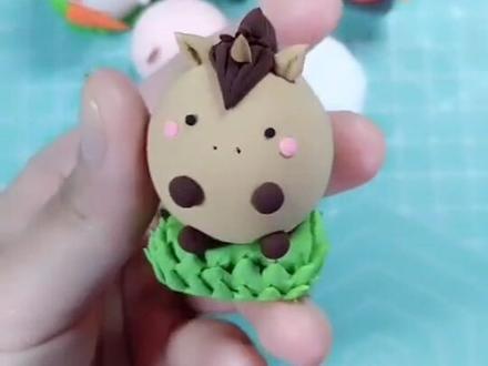 #超轻粘土手工 ,#十二生肖 ,#午马,团子马教程@抖音小助手