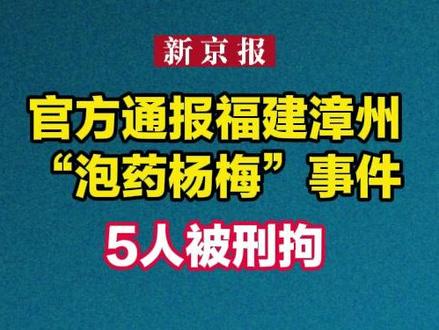 官方通报福建漳州“泡药杨梅”事件,5人被刑拘