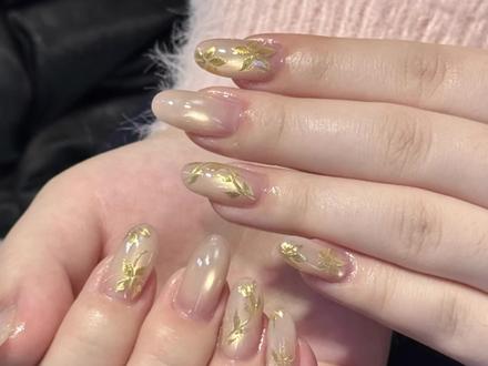 武威百元美甲vlog#美甲教程 #美甲分享 #金色美甲 #金色猫眼 #贵气感美甲