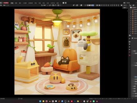 团练课|渲染设置 #blender #零基础建模 #3D建模 #可爱 #3D打印