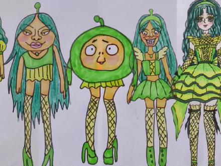 手绘:不同年级画的蛋小绿 #蛋仔派对 #蛋仔岛新年第一拍 #蛋仔派对 #蛋仔奇思妙想计划