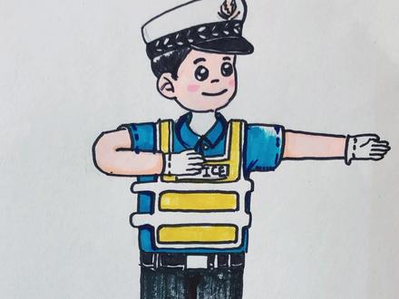 #零基础学画画 今天简笔画交警叔叔,感谢默默无闻付出的人们,特别是疫情当下那些舍小家为大家的人们,由衷的感谢你们#简笔画 #抖音小助手