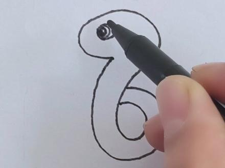 用数字6画小蛇#粉丝1000万 #简笔画#宝宝最爱