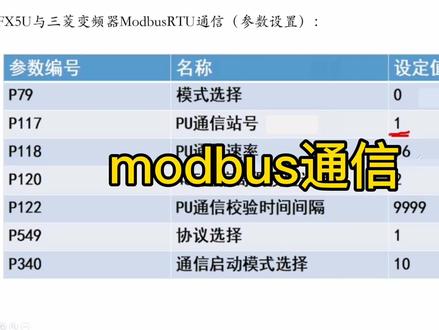 三菱plc与变频器通信分三步,第二步:变频器参数设置!