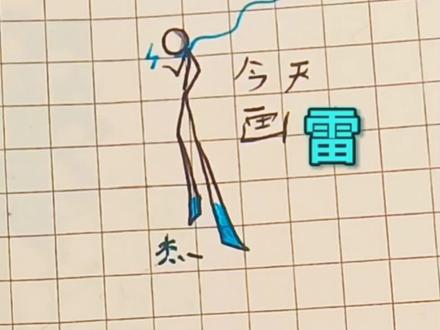 #火柴人绘画 #雷元素 第一次画元素,莫喷