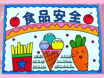 简单好看的食品安全手抄报#食品安全手抄报 #手抄报模板 #小学生手抄报 #食品安全绘画