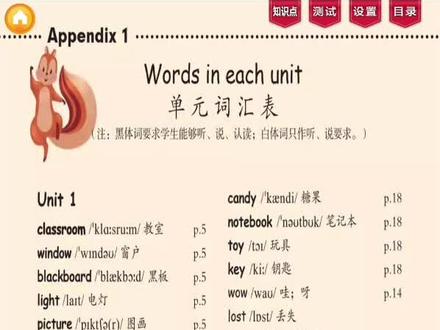 人教版PEP英语四年级上册单元词汇表第70页1-3单元单词
#人教版英语 #学习 #学英语