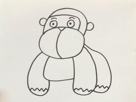 大猩猩简笔画,简单又可爱,你学会了吗?#简笔画教程