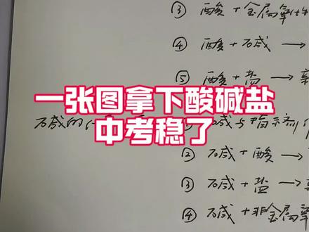 一张图让你彻底搞明白酸碱盐#扬州中考#扬州初三化学#扬州家长#扬州教育#扬州升学