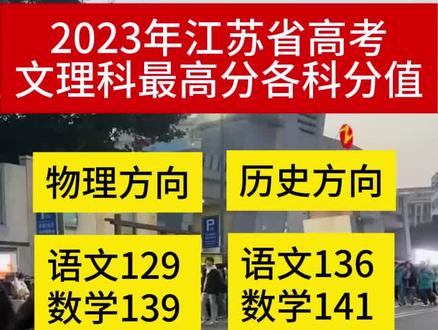 2023年江苏高考文理科最高分各科分值 #高考