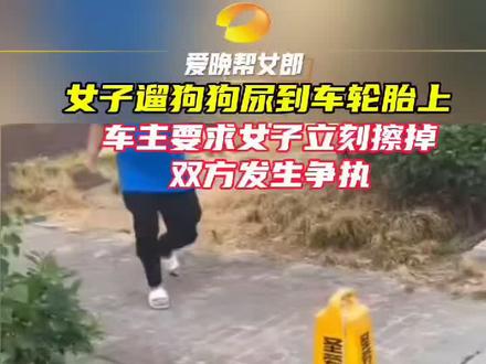 #狗尿到车轮胎上车主与养犬人起冲突 目前警方已介入,帮女郎一是提醒市民文明养犬,二来提醒大家遇事切勿过激。来源:111606223