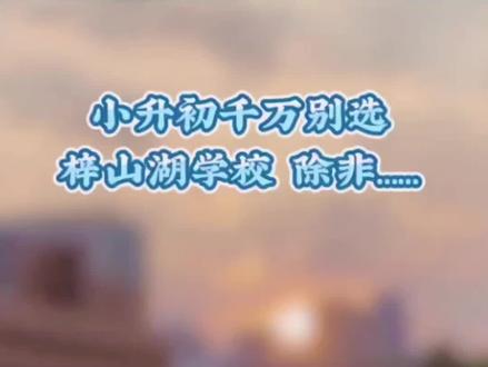 小升初千万别选梓山湖学校,除非……#小升初 #义务教育招生 #家长必读 #升学规划 #教育资讯