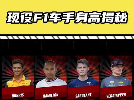 F1车手们的身高了解一下~#F1 #抖音热门
