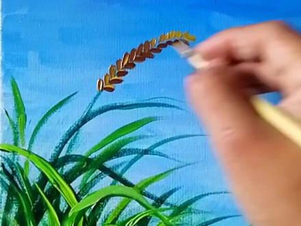 #每日一画 #手绘 #丙烯画 #画画 既然去不了远方,一处麦田,已足够让人欢喜,只要心怀怡静,人生处处皆是风景