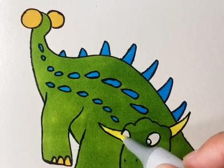 甲龙—恐龙世界欢迎您!!#恐龙#简笔画@抖音小助手