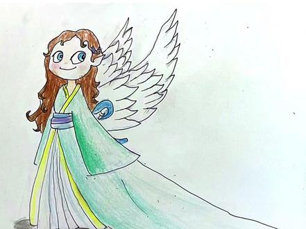 一幅可爱的蝴蝶公主,是小女孩们的最爱#零基础学画画 #随心画 #少儿美术教育 #美术老师的日常