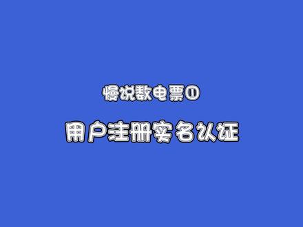 慢说数电票1之用户注册实名认证 #数电票 #数电票注册