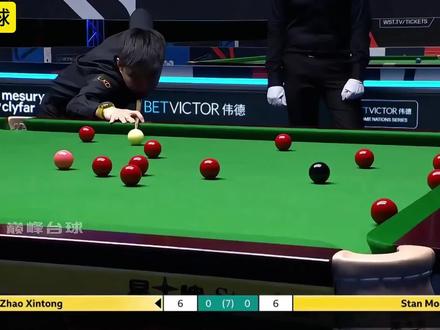 威尔士公开赛1/16决赛中,赵心童以4比2完胜斯坦穆迪,强势晋级16强!#斯诺克#赵心童#斯坦穆迪#威尔士公开赛