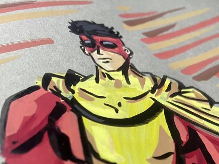 无敌融合系列之负负得正~#动漫手绘 #无敌少侠 #恩米丙烯马克笔 #无敌融合 #跟着抖音学画画