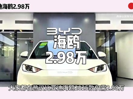 比亚迪海鸥2.98万#比亚迪海鸥2.98万