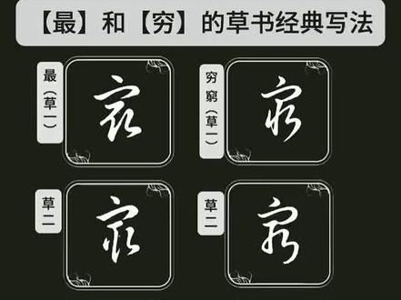 【最】和【穷】的草书写法