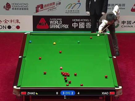 香港大奖赛半决赛,赵心童一剑封喉直击心脏,4比2横扫肖国栋! #赵心童 #肖国栋 #斯诺克世界大奖赛 #huya斯诺克