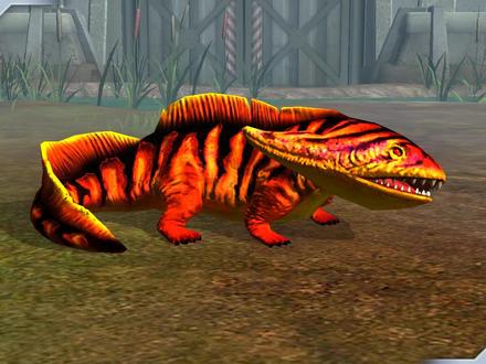 侏罗纪世界国际服:40级笠头螈,被打到只剩1点血