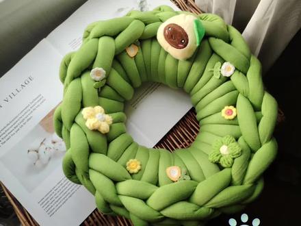 超粗冰岛线编织,甜甜圈抱枕教程