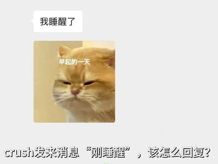 Crush发来消息刚睡醒了,该怎么回复? #crush聊天记录 #发疯聊天记录 #恋爱技巧 #crush降临#crush