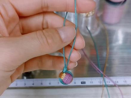 手工编绳:彩色小圆球教程DIY#手工编绳