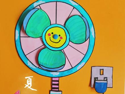 儿童创意画:夏天主题-卡通电风扇,怀念那些年你陪我度过的炎热时光#儿童创意绘画 #少儿美术 @抖音小助手