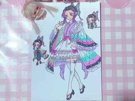 你们要的蝴蝶忍来啦#鬼灭之刃 #蝴蝶忍 #简笔画 #Q版