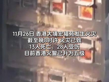 香港火警分为六大级别,目前大埔火警已升为五级