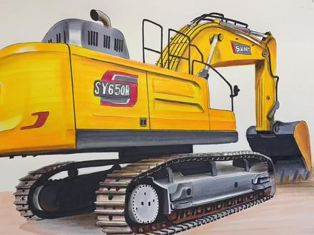 画一台三一重工大型挖掘机 #画画 #挖掘机 #工程机械