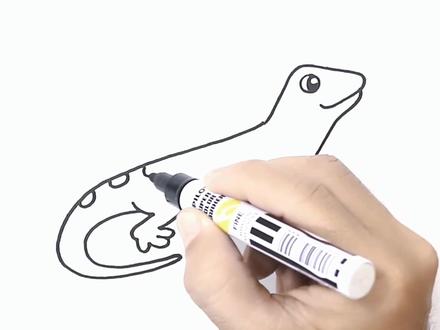 今天我们来画一只蜥蜴! #儿童简笔画 #简笔画教程 #简笔画 #手绘教程 #幼儿简笔画 #绘画教程 #教你画