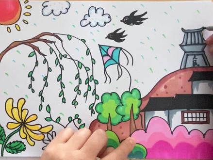 清明节创意画#最闪亮的坐标 #一起学画画 #一学就会的简笔画 #零基础学画画 #少儿美术