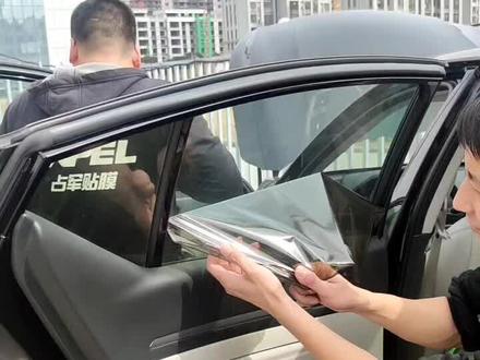 天籁撕掉垃圾膜 贴XPEL黑武士20+顶级金属反射前挡 天窗