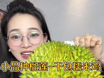 小品种榴莲-糯米鸡,又叫糯卡糍,超甜,肉肉非常黄的大干包!#糯卡糍榴莲 #榴莲 #小品种榴莲