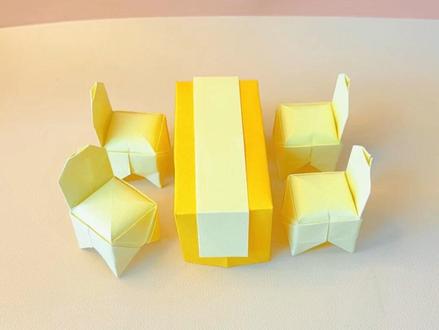 mini桌子折纸#手工折纸 #家具折纸 #桌子折纸