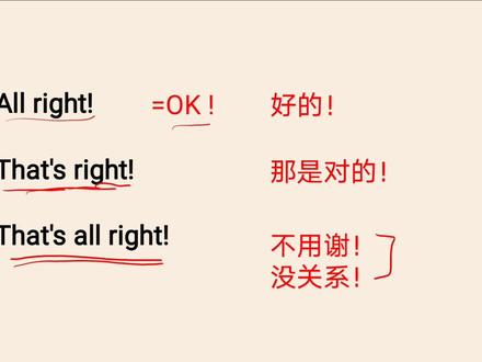 All right!用法总结#从零开始学英语 #英语单词 #线上小课堂 #一学就会 #英语辅导